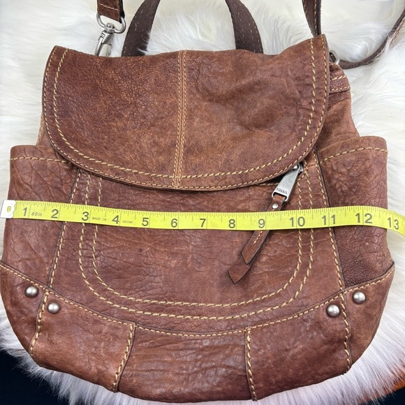 FOSSIL BROWN LEATHER IT CAN BE USED AS SHOULDER/BACKPACK - Picture 8 of 16